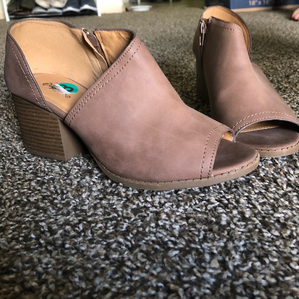 Open Toed Ankle Boots